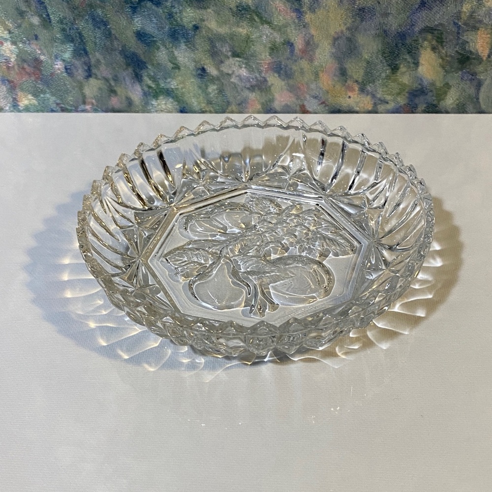 Vintage Federal Glass Bowl Pioneer Clear Fruit Nappy 5.5" Scalloped Rim Tray